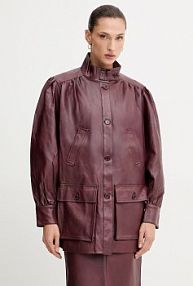 Kurtka bardot  bordowy damska 60034JB