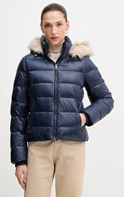 Kurtka puchowa Tommy Hilfiger  granatowa damska WW0WW47354