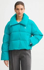 Kurtka puchowa Calvin Klein Jeans  turkusowa damska LV044D521G