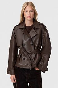 Płaszcz AllSaints  brązowy damski W035LD