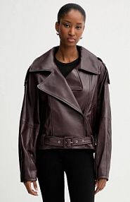 Kurtka skórzana IRO  bordowy damska WM137YURIA