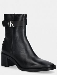 Botki na obcasie Calvin Klein  czarne HW0HW02591