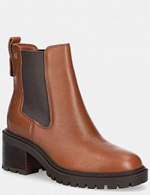 Botki na obcasie Tommy Hilfiger  brązowe FW0FW08774