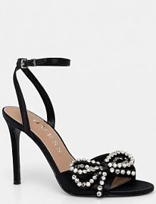 Sandały na obcasie Guess  czarne FLFCHA.SAT03.