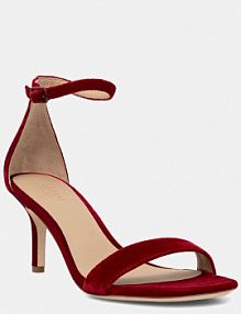 Sandały na obcasie Lauren Ralph Lauren  czerwone 802980559005.