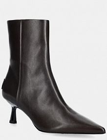 Botki na obcasie AllSaints  brązowe W008FD