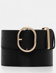 Pasek Sisley  czarny damski 6MMDWL035