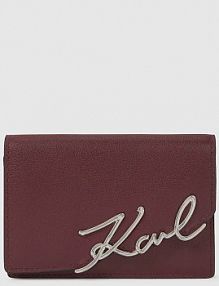 Portfel Karl Lagerfeld  bordowy damski A4W32018