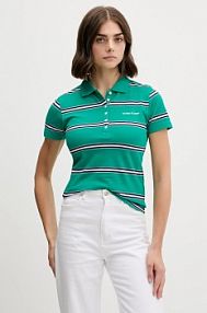Koszulka polo Guess Jeans  zielona damska W5YP40.KCYR1