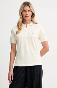 Koszulka polo Bally  beżowa damska WJE080