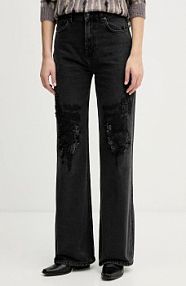 Jeansy Sisley  czarne damskie 4YDCLE04X