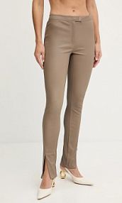 Spodnie skórzane Boss  beżowa 50541926