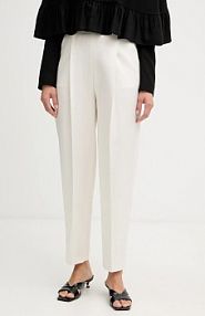 Spodnie eleganckie Boss  beżowe damskie 50548218