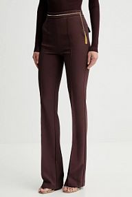 Spodnie eleganckie Elisabetta Franchi  bordowy damskie PA14157E2