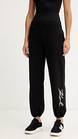 Spodnie dresowe Karl Lagerfeld  szare damskie A4W10141