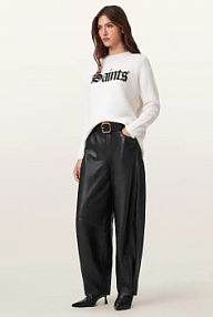 Spodnie skórzane AllSaints  czarna W026TD