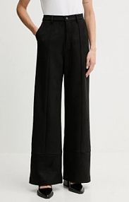 Spodnie eleganckie bardot  czarne damskie 58936PB4