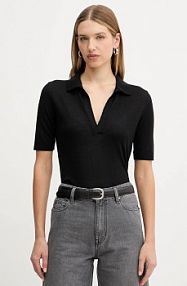 Koszulka polo Simona Corsellini  czarna damska A25CPMGE0501