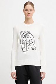 Sweter EA7 Emporio Armani  beżowy damski AF17574.7W000