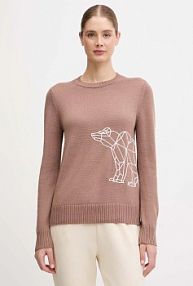 Sweter EA7 Emporio Armani  brązowy damski AF17574.7W000