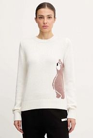 Sweter EA7 Emporio Armani  beżowy damski AF17652.7W000