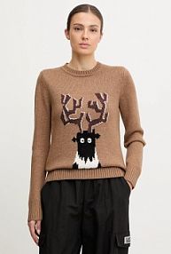 Sweter EA7 Emporio Armani  brązowy damski AF17652.7W000