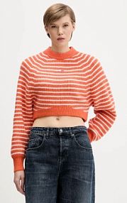 Sweter Tommy Jeans  pomarańczowy damski DW0DW21677