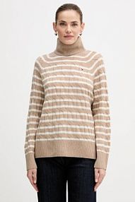 Sweter Tommy Hilfiger  beżowy damski WW0WW46791