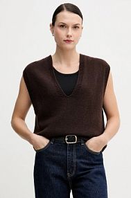 Kamizelka Sandro Ferrone  brązowa damska S9YBFNICO