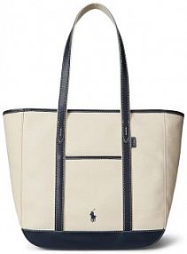 Torebka shopperka Polo Ralph Lauren  beżowa 428968158