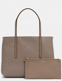 Torebka shopperka Calvin Klein  beżowa LV04F3267G