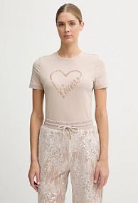 T-shirt Guess  beżowy damski V5BI13.J1314