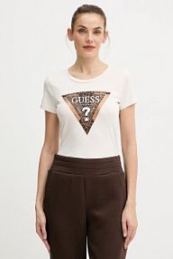 T-shirt Guess  beżowy damski W5BI28.J1314