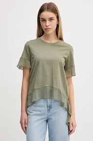 T-shirt Sisley  zielony damski 3WHCL107U