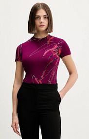 T-shirt Desigual  fioletowy damski 25WWTK16