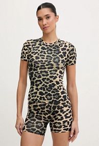 T-shirt P.E Nation  brązowy damski 243T257.LEOP