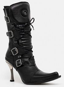 Botki na obcasie New Rock  czarne M.9373.S8