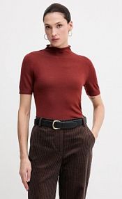 Sweter Sisley  czerwony damski 11BAM105P