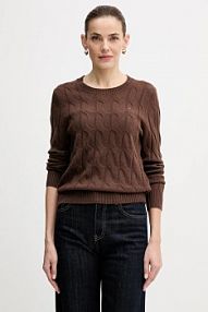 Sweter Tommy Hilfiger  brązowy damski WW0WW43586