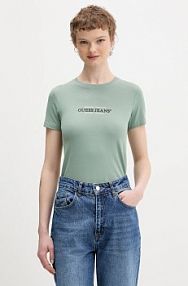 T-shirt Guess Jeans  turkusowy damski W4YI03.J1314