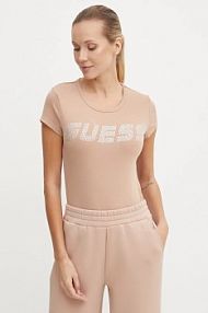 T-shirt Guess  brązowy damski V4BI16.KCIV1