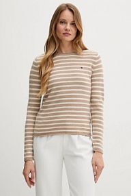 Sweter Tommy Hilfiger  beżowy damski WW0WW40264