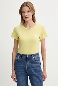 T-shirt Calvin Klein Jeans  żółty damski J20J219734