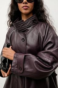 Kurtka skórzana Answear.LAB  bordowy damska WA25-KPD110