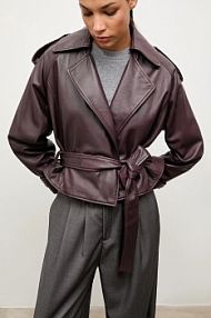 Kurtka skórzana Answear.LAB  bordowy damska WA25-KPD111