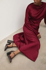 Sandały na obcasie Answear.LAB  bordowy AN-D24252-286