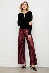 Spodnie eleganckie Answear.LAB  bordowy damskie 91210