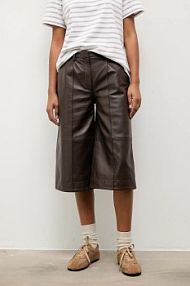 Spodnie skórzane Answear.LAB  brązowa WA25-SPD038