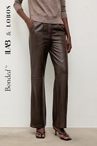 Spodnie skórzane Answear.LAB  brązowa WA25-SPD051