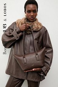 Torebka shopperka LOBOS  brązowa BOLOGNA